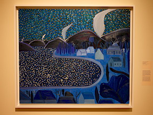 Das Ölgemälde «Starry Night» (2019) von Matthew Wong ist eine Hommage an das gleichnamige Meisterwerk von Vincent van Gogh.