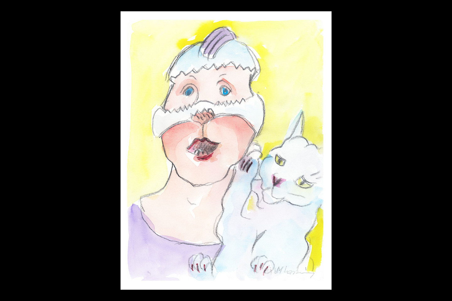 Maria Lassnig - Untitled, ca. 2000 - 2002. Watercolor on paper © Maria Lassnig Foundation. © Prolitteris, Zurich, Switzerland